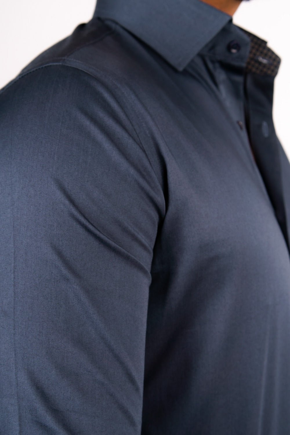 Preventa - Camisa Azul Acero Algodón Stretch Slim Fit