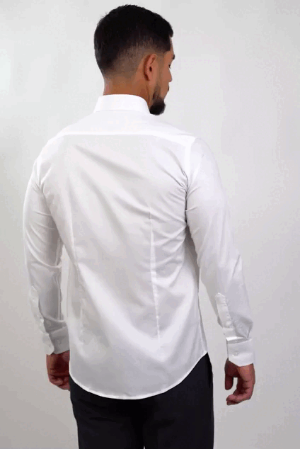 Camisa Blanca Antifluido Algodón Pima Slim Fit