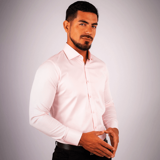 Camisa Rosada Algodón Stretch Slim Fit - BARBADENS