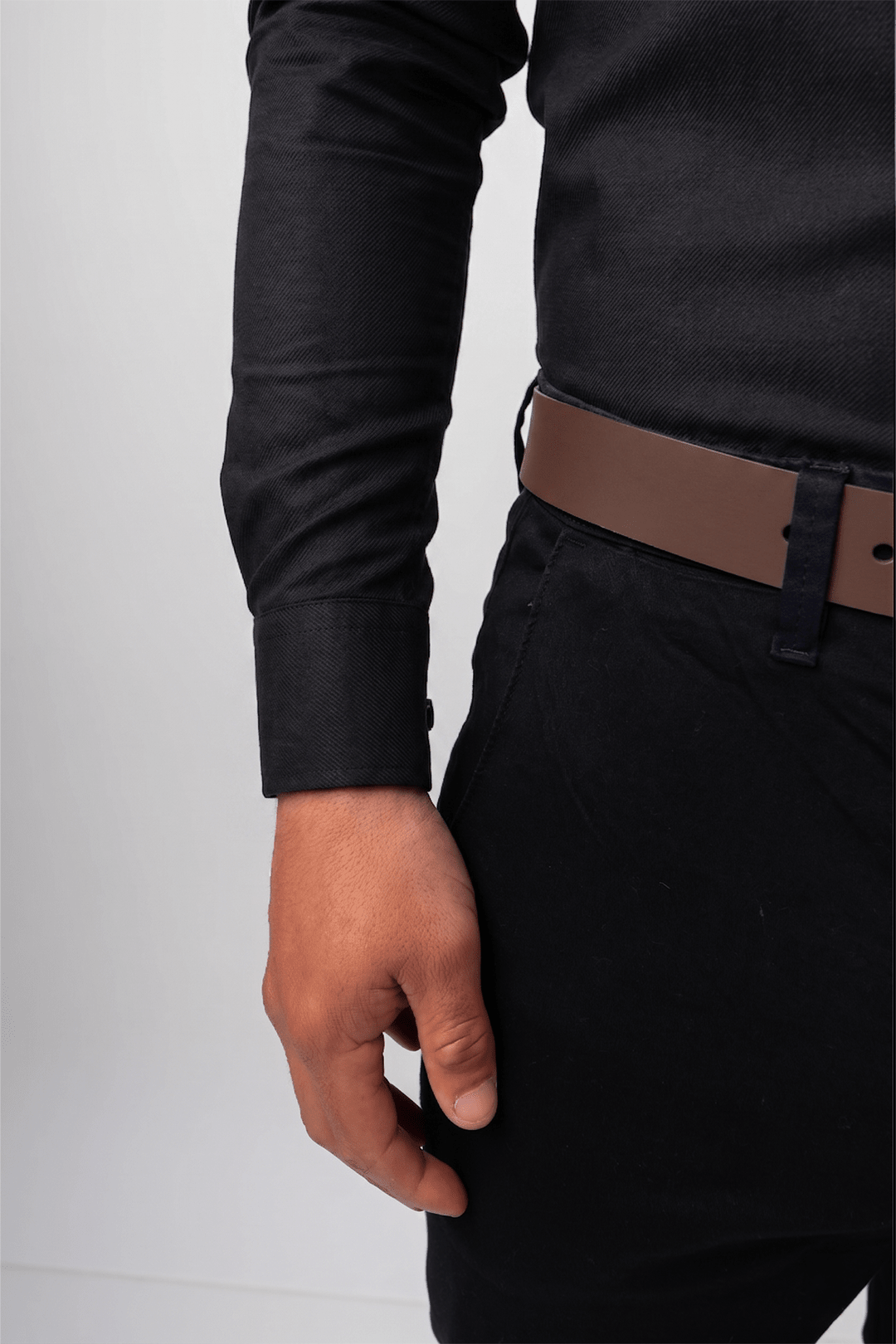 Camisa Negra Dobby 100% Pima Slim Fit