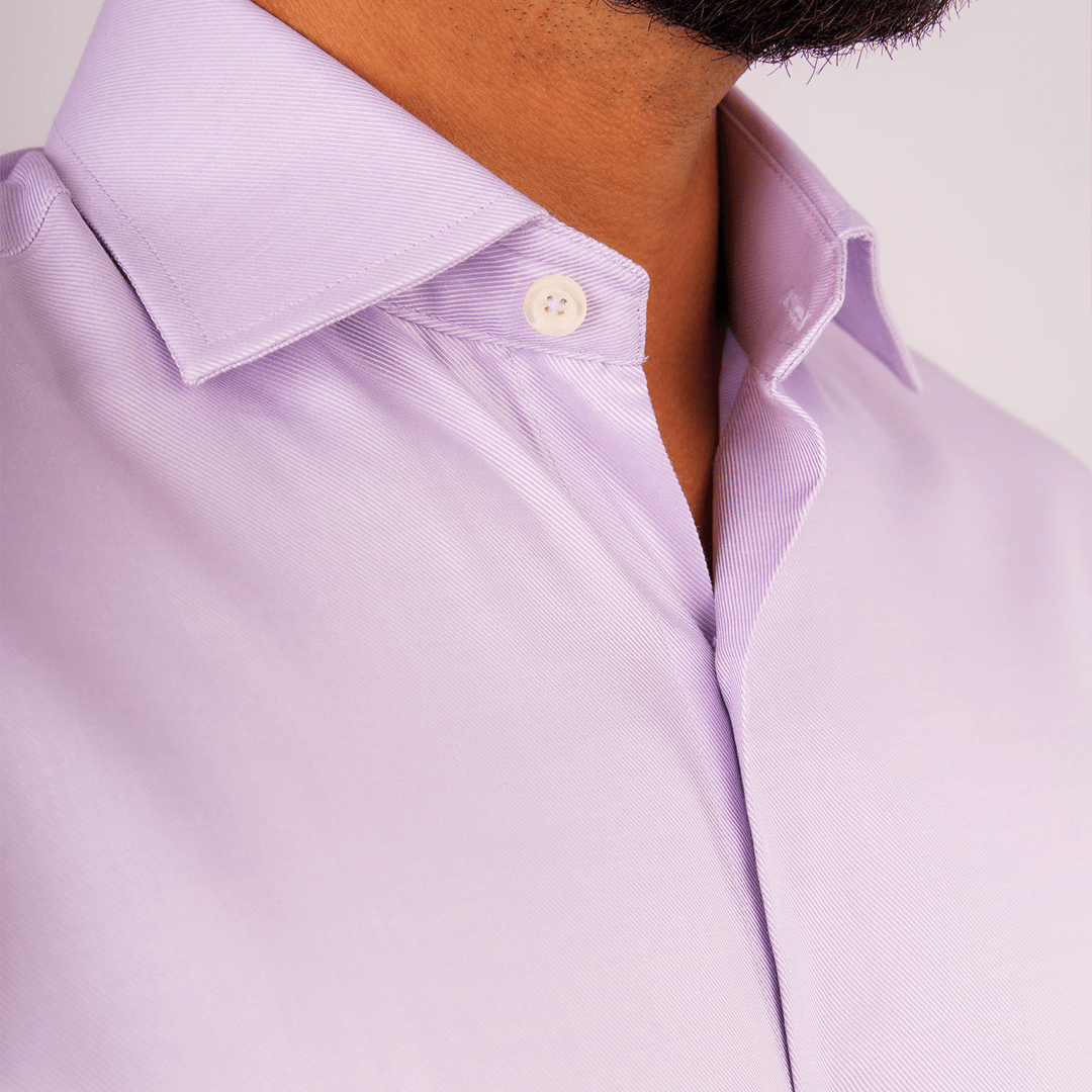 Camisa Lila Dobby 100% Algodón Pima Slim Fit - BARBADENS