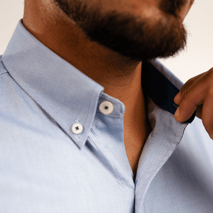 Camisa Azurro Royal Oxford 100% Algodón Pima - BARBADENS