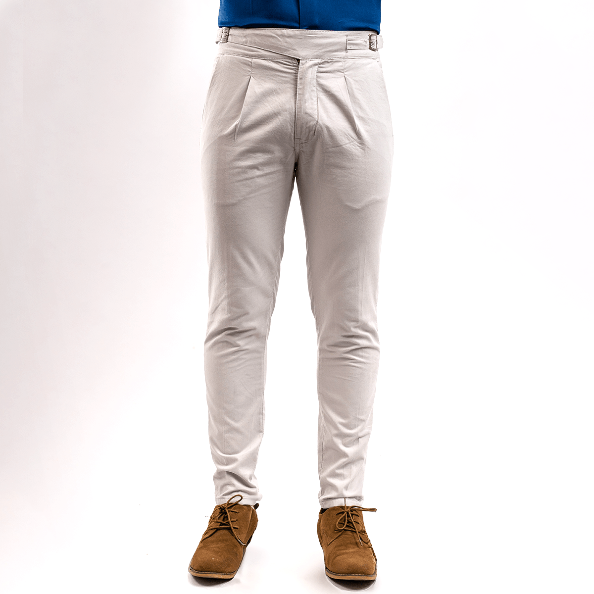 Pantalón Gurkha Gris Algodón Stretch Slim Fit - BARBADENS