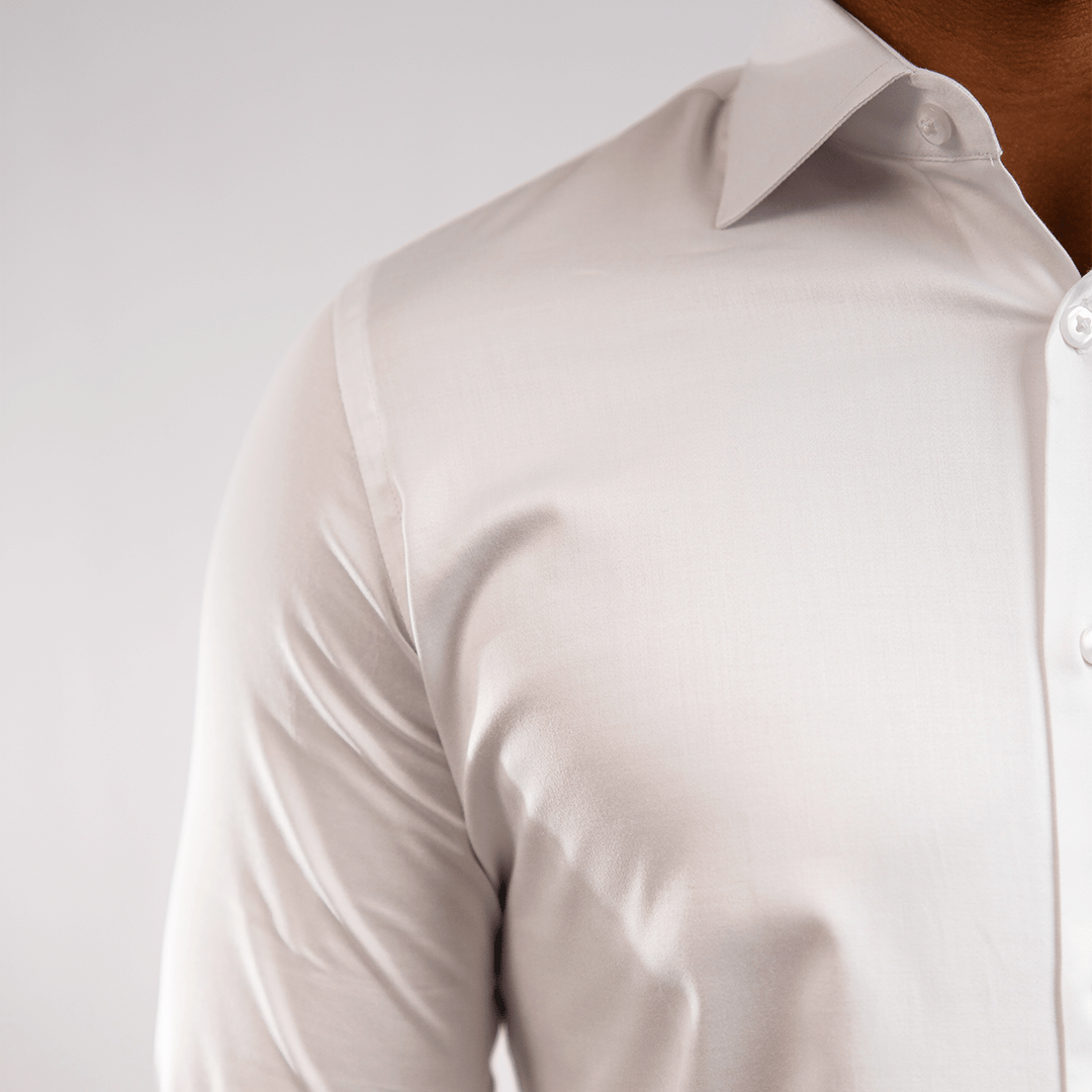 Camisa Blanca Algodón Stretch Slim Fit - BARBADENS