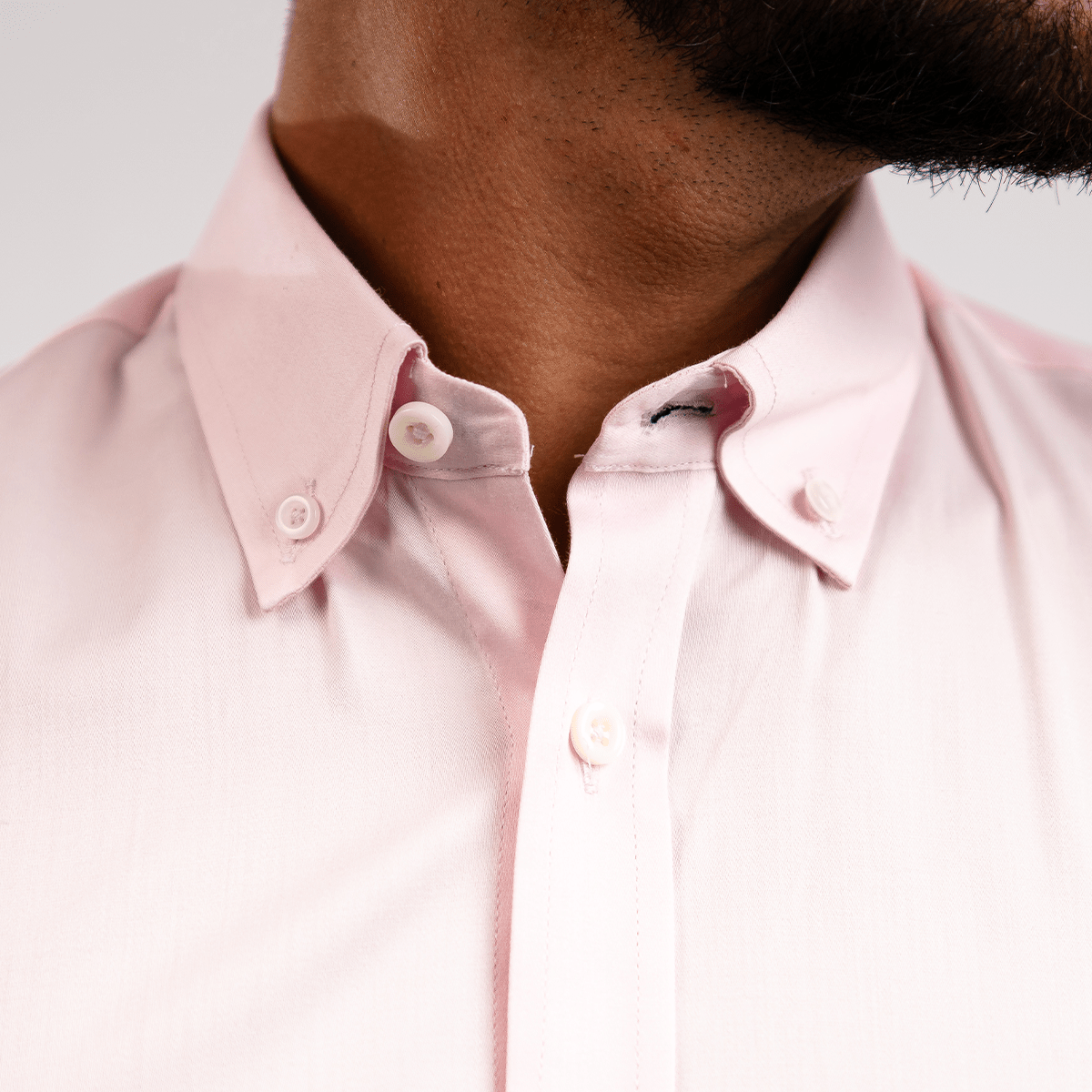 Camisa Algodón Stretch Rosada Manga Corta Slim Fit - BARBADENS