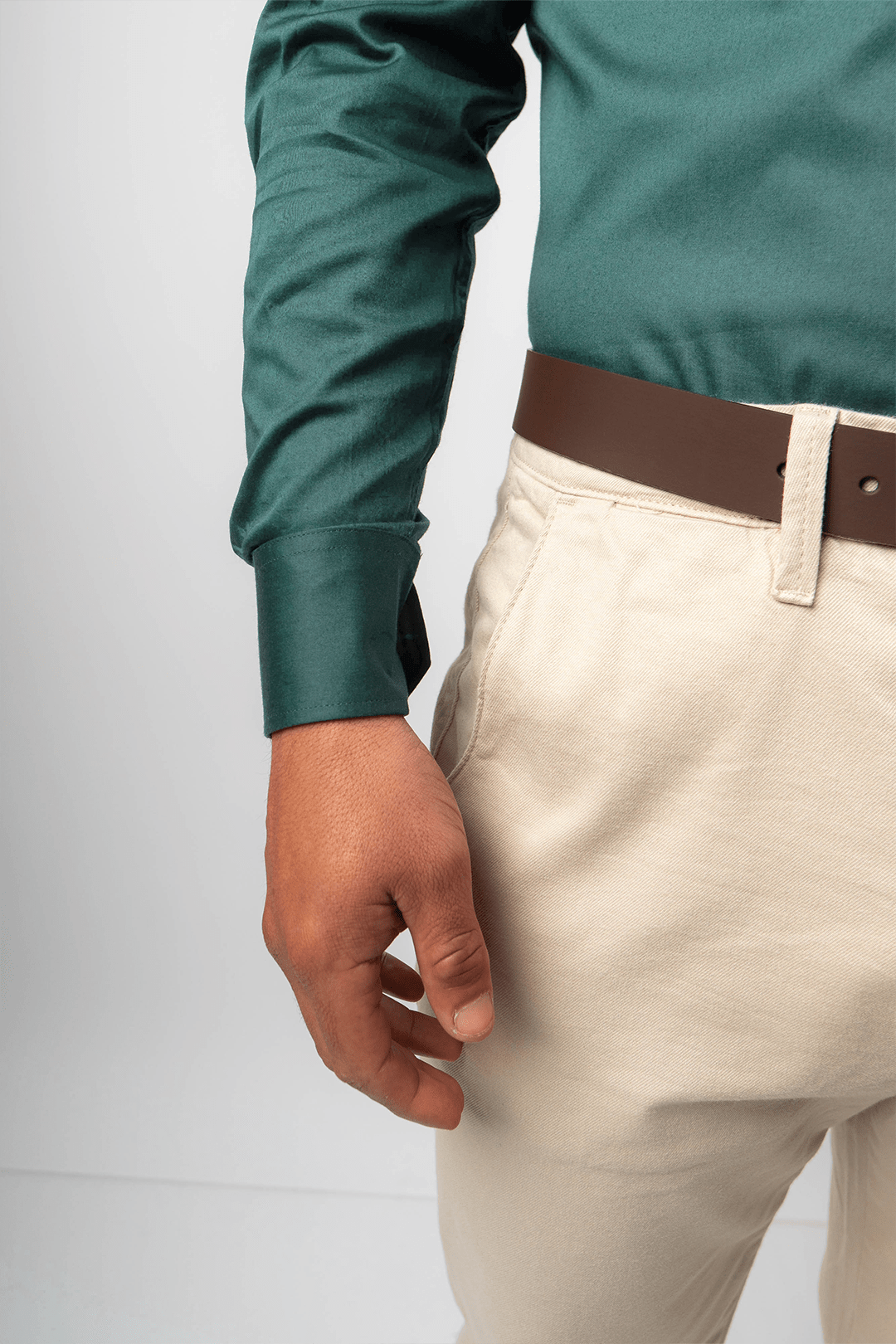 Camisa Verde Jade Algodón Stretch Slim Fit