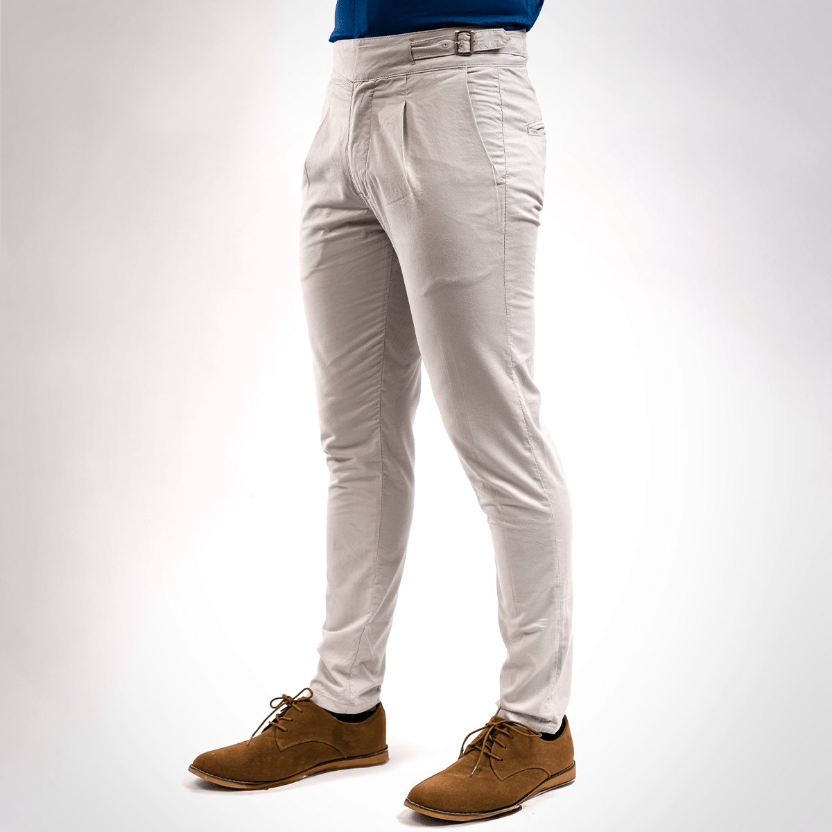 Pantalón Gurkha Gris Algodón Stretch Slim Fit - BARBADENS