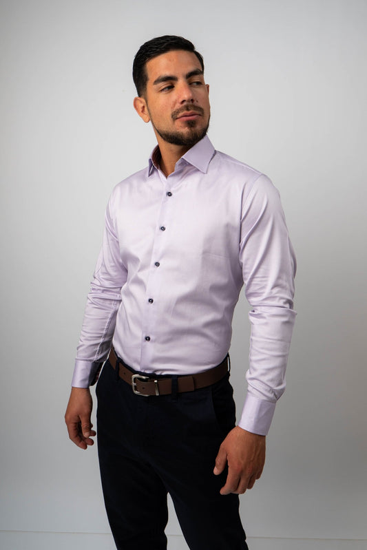 Camisa Lila Algodón Stretch Slim Fit