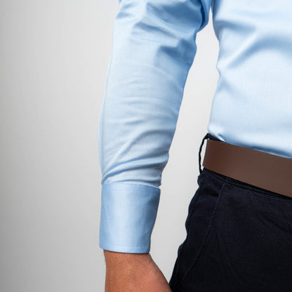 Camisa Celeste Algodón Stretch Slim Fit - BARBADENS