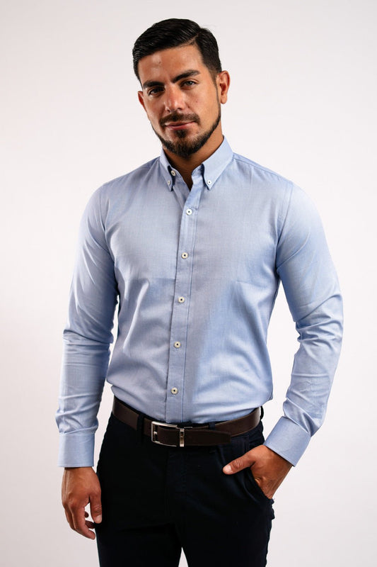 Camisa Azurro Royal Oxford 100% Algodón Pima