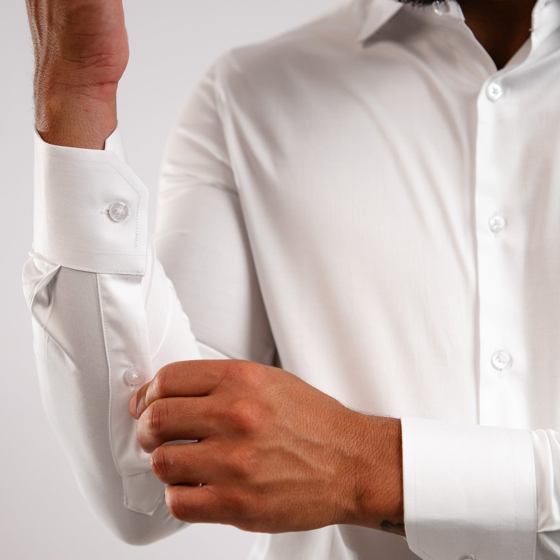Camisa Blanca Algodón Stretch Slim Fit - BARBADENS