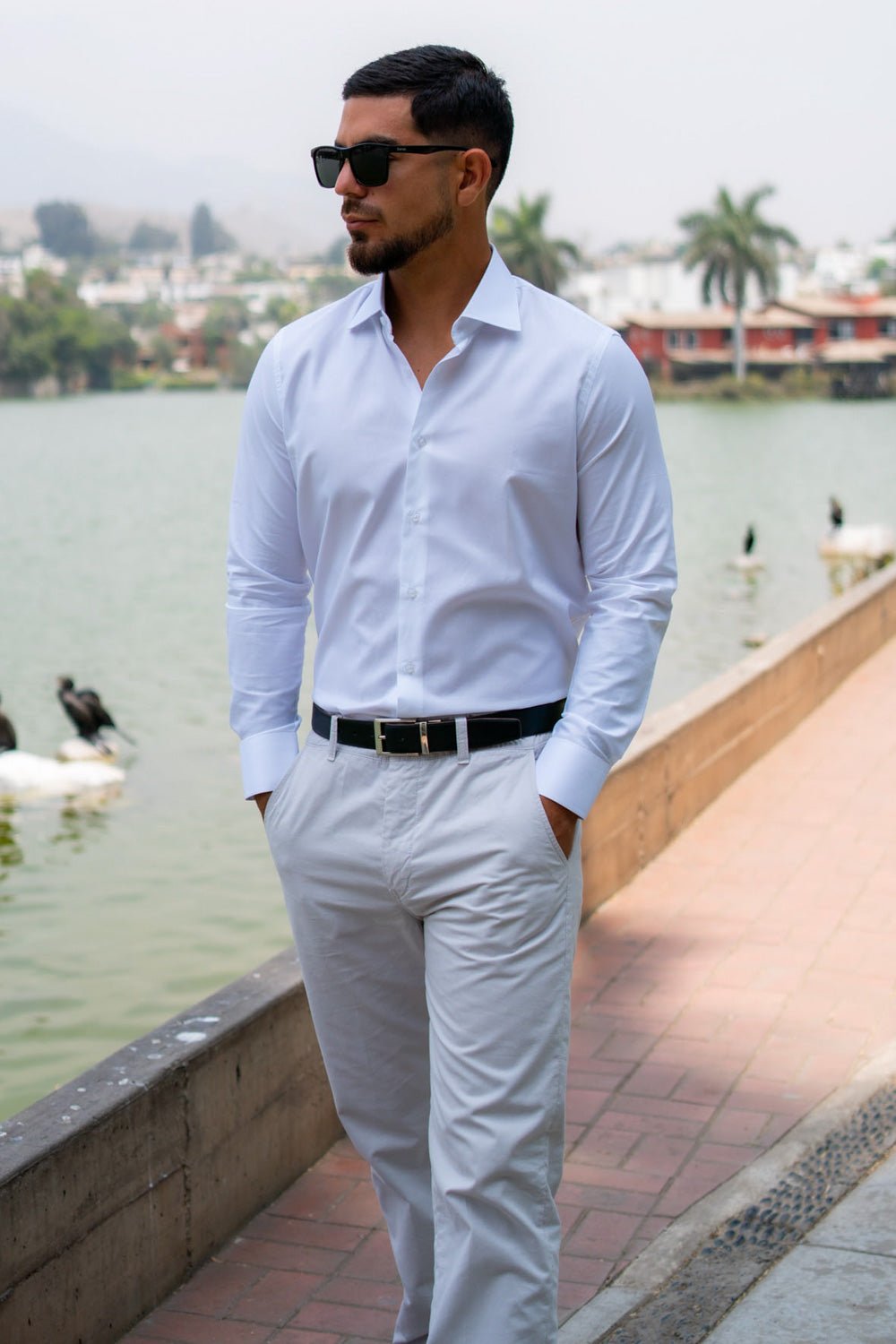 Camisa Blanca Antifluido Algodón Pima Slim Fit