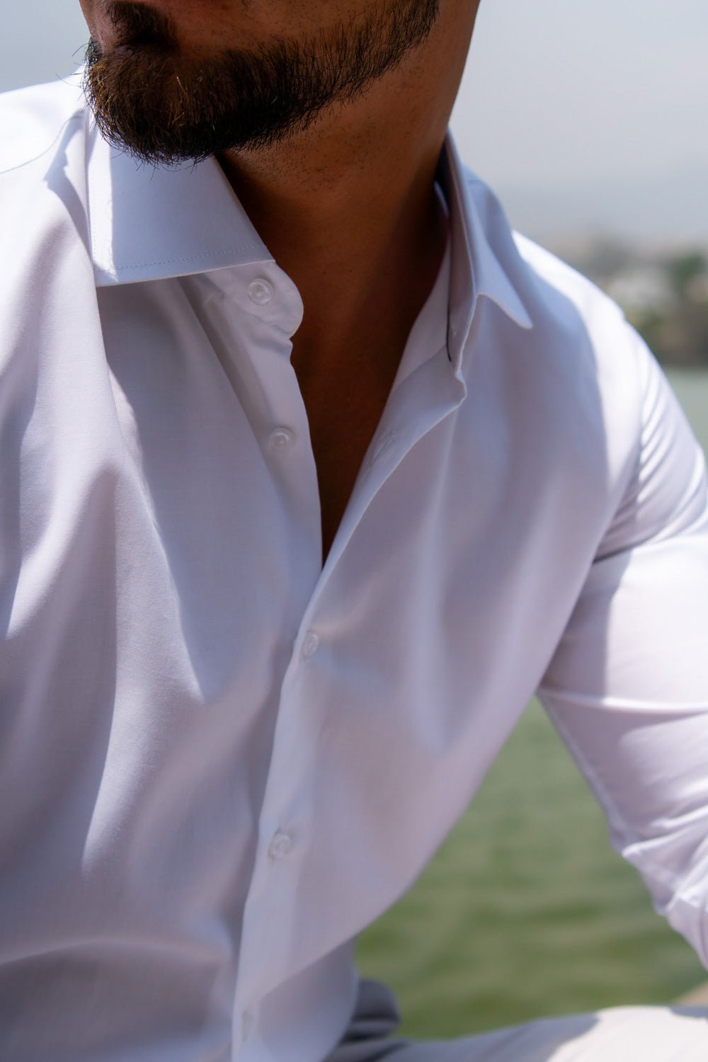 Camisa Blanca Antifluido Algodón Pima Slim Fit