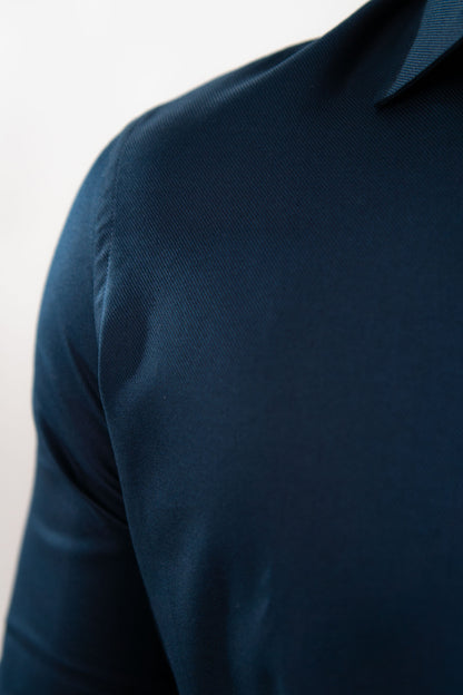 Camisa Azul Marino Dobby 100% Pima