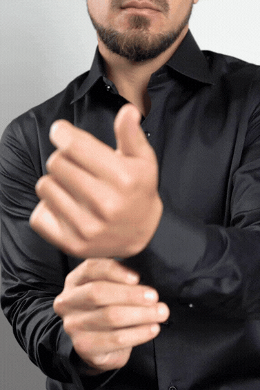 Camisa Negra Algodón Stretch Slim Fit